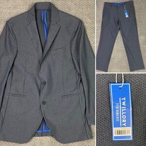 Twillory Performance Suit Blazer 40R Pants 32 x 30 Gray Stretch 4 Way Stretch